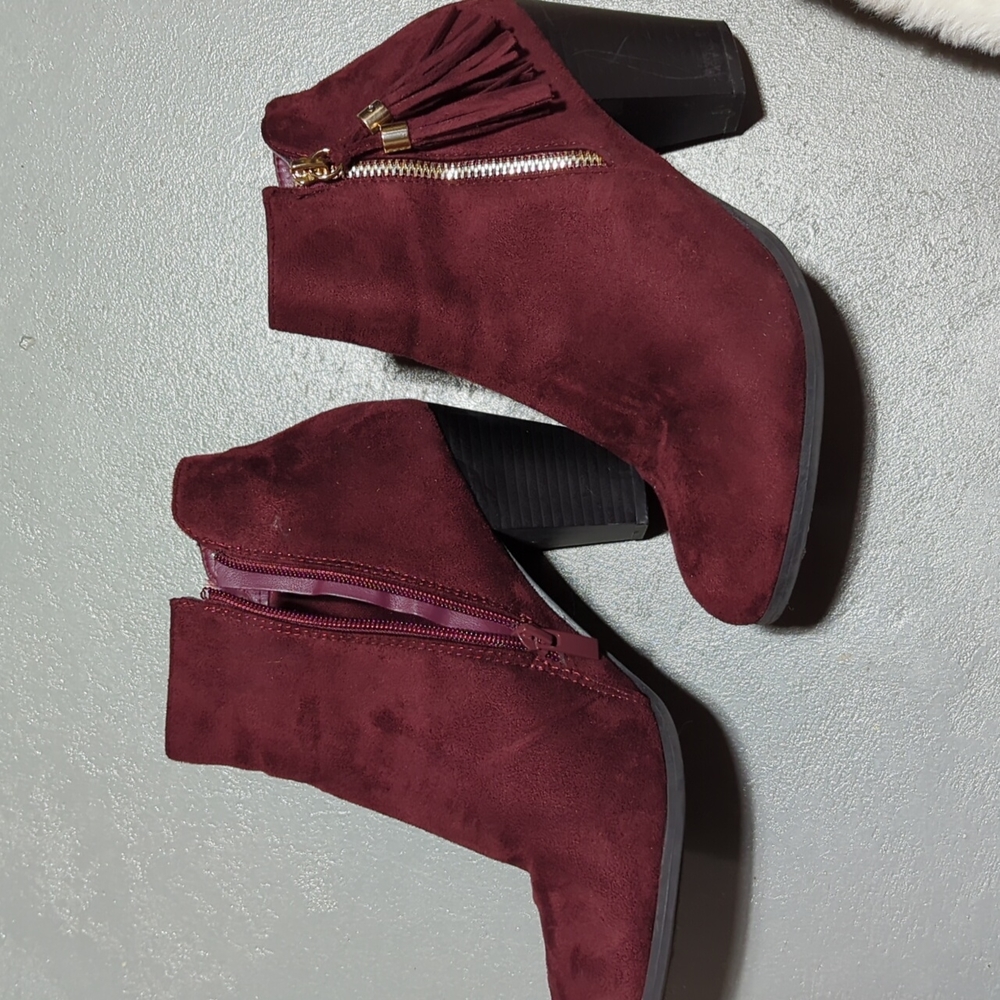 Burgundy ankle boots